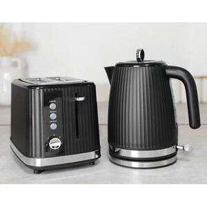 Contour Two Slot Plastic Toaster - Black by MY