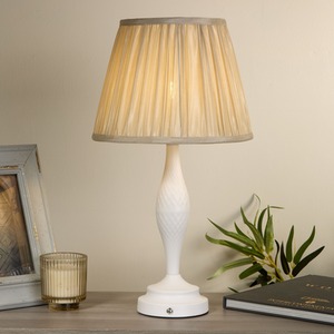 Rechargeable White Candle Table Lamp - White by Lighting Collection