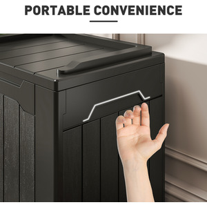 HOMCOM 107 L Plastic Storage Chest with Lock Hole Handles by HOMCOM