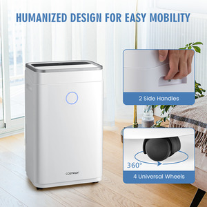 3 Modes Home Dehumidifier with Wheels - White by Costway