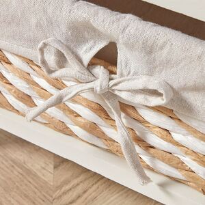 Home Source Norfolk 3 Wicker Basket Drawer Chest Storage Unit - White - White by Home Source