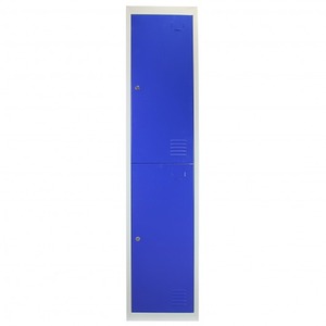 Metal Storage Lockers - Two Doors, Flatpacked - Blue by Monstershop