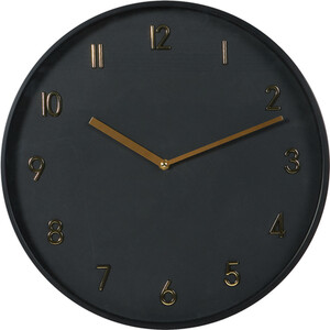 Black and Gold Wall Clock 40cm - Black