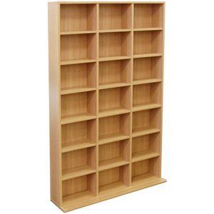 PIGEON HOLE - 588 CD 378 DVD Blu-ray Media Storage Shelf Unit - Beech - Beech by Watsons