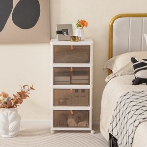 Foldable Shoe Storage Cabinet - White by Costway