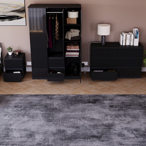 Vida Designs Glinton 3 Piece FSC Bedroom Set - Black by Vida Designs