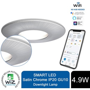 4lite WiFi And Bluetooth - IP20 Adjustable Satin Chrome by 4lite WiZ Connected