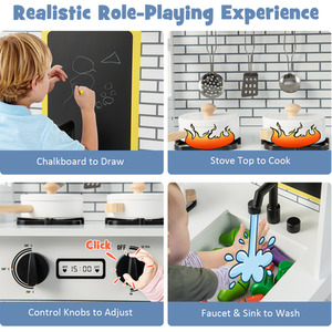 Kids Play Kitchen Toy Set - White by Costway