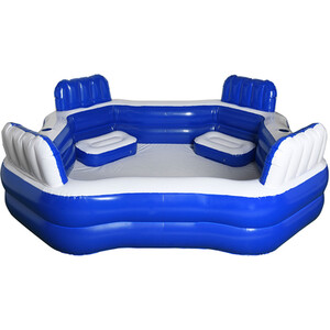 Family Pool with Seat - Blue and White