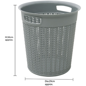 12L Knit Design Loop Plastic Round Bin by JVL