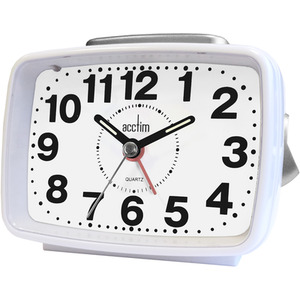 Titan 2 Non-Ticking Alarm Clock White - White by Acctim