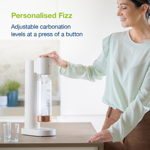 Variable Manual Fizz Sparkling Water Maker with 1 x CO2 Cylinder - White by Laica