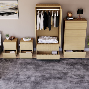 Denver Bedroom Set (2 Drawer Bedside (x2), 5 Drawer Chest, 2 Door Wardrobe) by Vida Designs