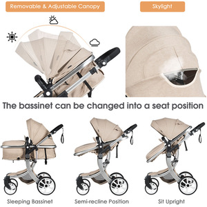 2-in-1 Convertible Baby Stroller Pushchair - White by Costway