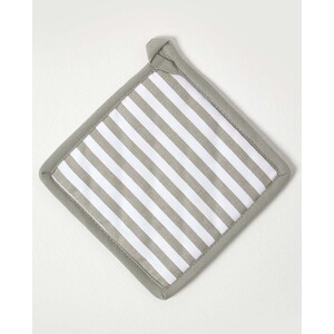 Grey Stripe Cotton Pot Holder - Grey by Homescapes