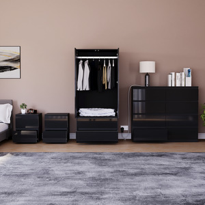 Vida Designs Glinton 4 Piece FSC Certified Bedroom Set- Black by Vida Designs