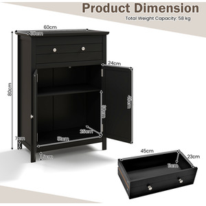 Floor Storage Cabinet with Drawer by Costway