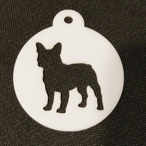 Dog Themed Coffee Stencil - White / French Bulldog by Pet Mirrors