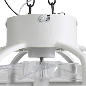 Round Ceiling Fan Light with Crystal-Effect Shade - White by Livingandhome