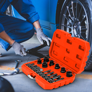16pcs Impact Brake Caliper Socket Set - Orange by Costway
