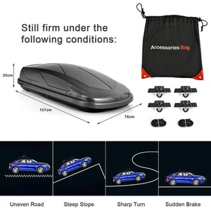 400L Cargo Box Waterproof Rooftop Cargo Carrier by Costway