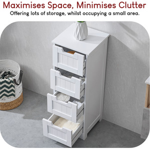 Priano 4 Drawer Freestanding Unit - White by Vida Designs