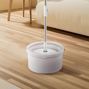 Hands-free Spin Mop and Bucket Cleaning Set - Grey / 26cm by Livingandhome