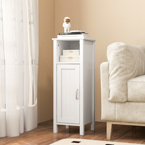 Bathroom Floor Cabinet Storage Cabinet - White by Costway