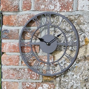 Roman Numerals Garden Wall Clock - Black by Garden Mile