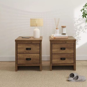 Brown 4 Piece Set 3 Door Wardrobe 4 drawer chest and 2 Bedside Tables - Brown by Wyld and Coco