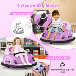 Kids Ride on Bumper Car - Pink by Costway