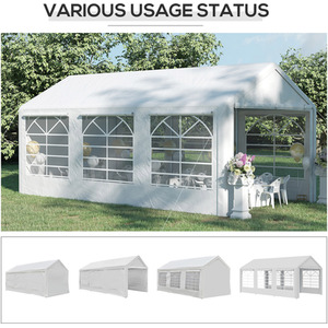 Outsunny Garden Gazebo Marquee (6m x 3m) - Silver by Outsunny
