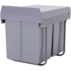 Large Kitchen Waste Bin Pull-Out Rubbish Can - Grey / 7.2kg by Livingandhome