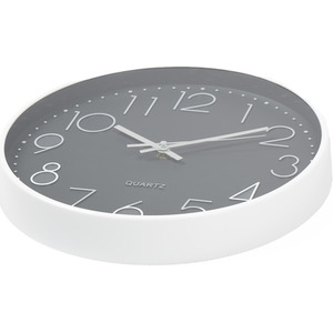 Round Analogue Wall Clock - Grey by OHS