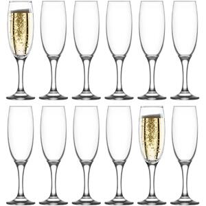 Empire Glass Champagne Flutes - 220ml - Pack of 12 - Clear by LAV