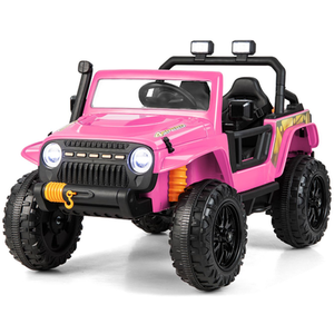 Kids Electric Ride on Car with Music - Pink by Costway