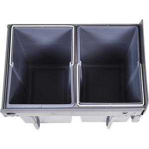 40L Kitchen Double Pull-Out Trash Can Under Cabinet - Grey by Livingandhome