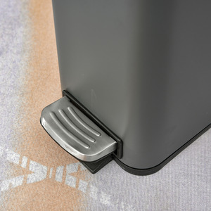 HOMCOM Rectangular Compact Bin Steel Body - Grey by HOMCOM