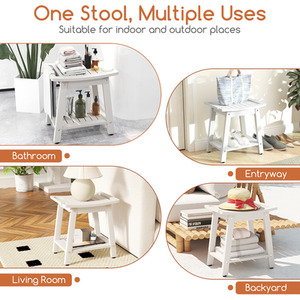 Shower Bench Seat Shower Stool by Costway