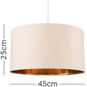 Extra Large Beige And Gold Ceiling Pendant Light Shade - Cream by ValueLights