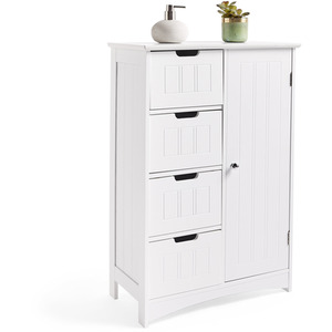 Holbrook Free Standing Bathroom Storage Cabinet with Shelving - white by VonHaus