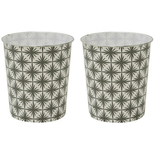 Geometric Grey Waste Paper Bin by JVL