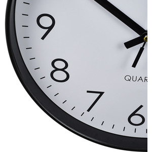 12-Inch Non-Ticking Battery-Operated Wall Clock - Black by Livingandhome