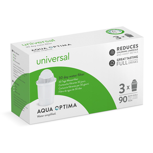Universal Water Filter Cartridges Classic Style - White / 3 pack by Aqua Optima