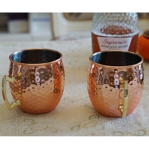 Set Of 2 Copper Barrel Drinking Cups Stainless Steel Mugs - Copper by Gr8 Home