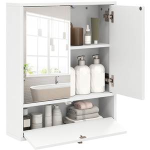 Bathroom Cabinet Double Door Storage Cabinet - White by Costway