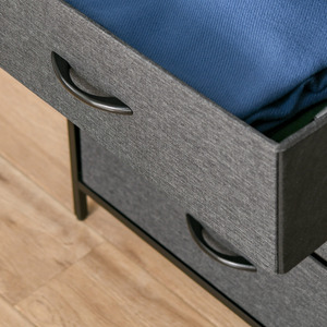 HOMCOM 4 Drawer Storage Chest Unit Home with Shelves Home Living Room Bedroom - Black by HOMCOM