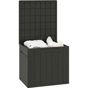 HOMCOM 107 L Plastic Storage Chest with Lock Hole Handles by HOMCOM