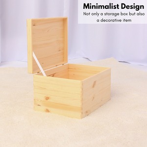 Multi-Purpose Wood Storage Box with Lid - Cream by NOVECRAFTO