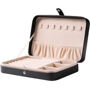 Soft Travel Jewellery Storage Box - Black by komore